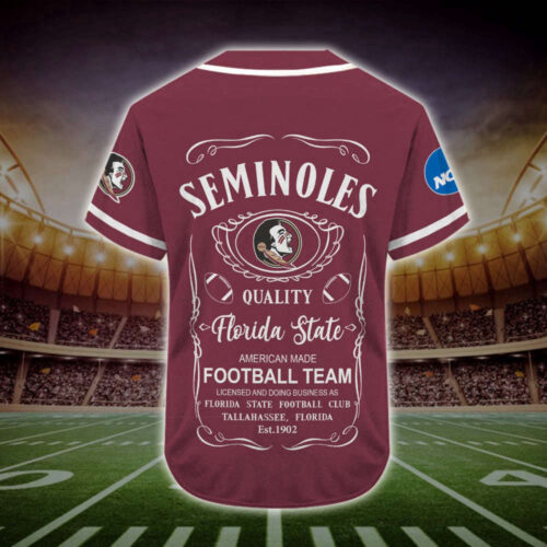 Trending 2023 Personalized Florida State Seminoles Jack Daniel’s All Over Print 3D Baseball Jersey