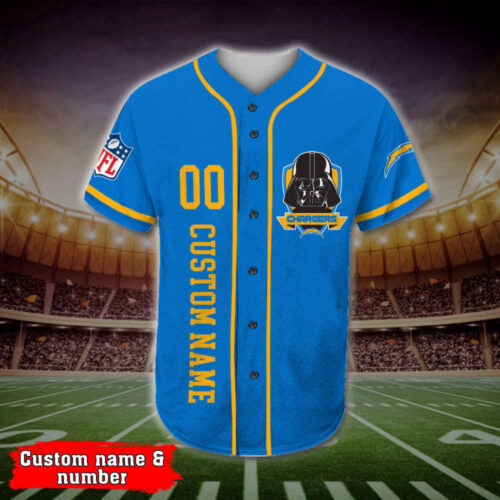 Trending 2023 Personalized Los Angeles Chargers Darth Vader Star Wars All Over Print 3D Baseball Jersey