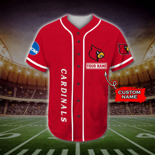 Trending 2023 Personalized Louisville Cardinals Jack Daniel Logo All Over Print 3D Baseball Jersey – Red