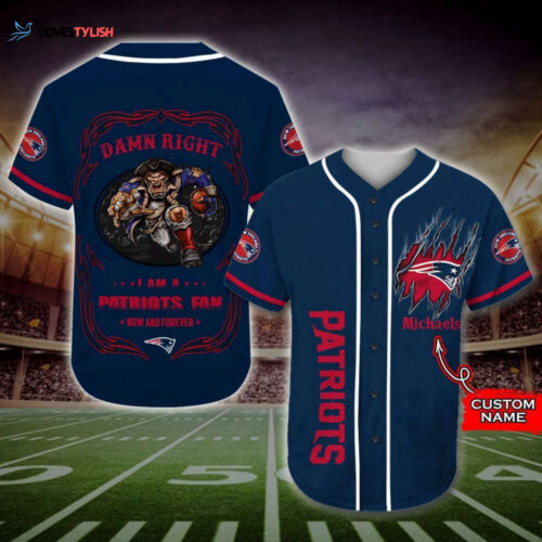 Trending 2023 Personalized New England Patriots Mascot Damn Right All Over Print 3D Baseball Jersey