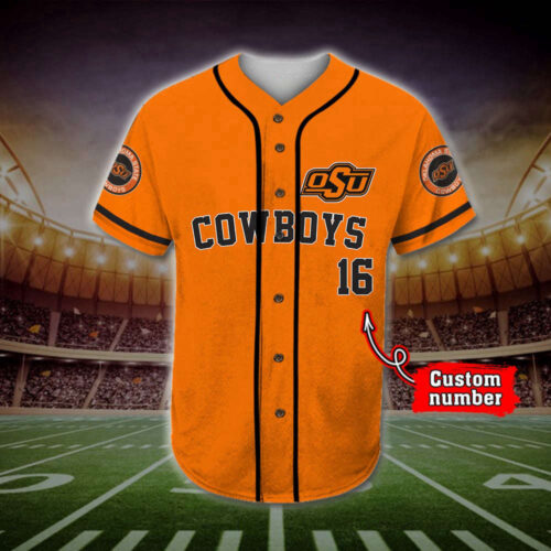 Trending 2023 Personalized Oklahoma State Cowboys All Over Print 3D Baseball Jersey