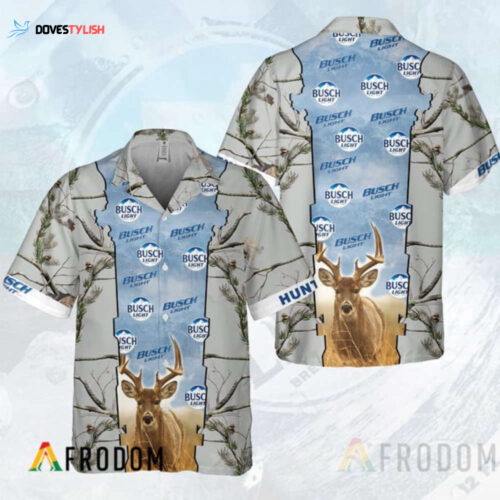 Vintage Deer Hunting Busch Light Hawaii Shirt