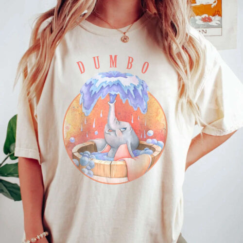 Vintage Disney Dumbo Watercolor Comfort Colors Shirt, Disney Family Shirts, Disney Trip Shirt, Retro Dumbo Disney Shirt, Dumbo Shirt