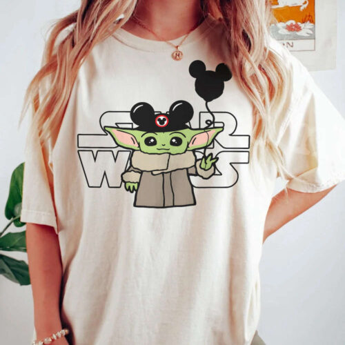 Vintage Disney Star Wars Baby Yoda Comfort Colors Shirt, Disney Mickey Balloon Shirt, Baby Yoda Shirt, Disneyworld Shirts, Disneyland Shirt