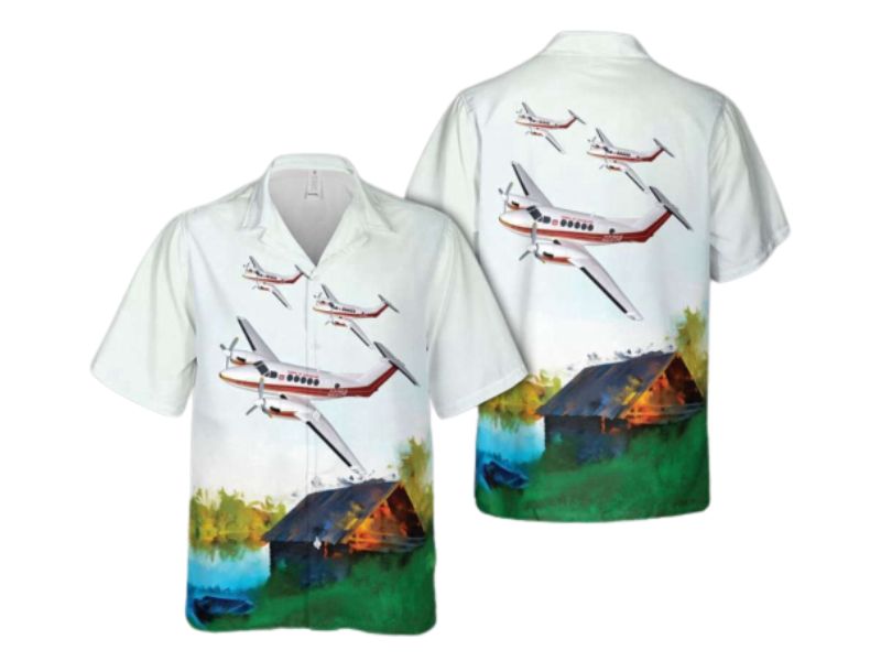 US Army Corps of Engineers Beechcraft 200 Hawaiian Shirt: Stylish Military Apparel