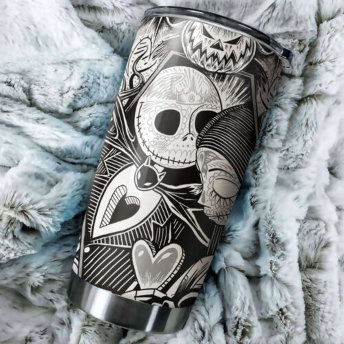 Spooky Jack Skellington and Sally Tumbler Nightmare Before Christmas Collectible
