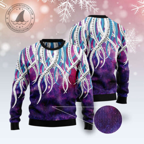 Get Festive with Octopus Galaxy T2310 Ugly Christmas Sweater – Perfect Gift by Noel Malalan