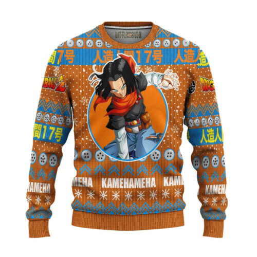 Get Festive with Android 17 Dragon Ball Z Ugly Christmas Sweater