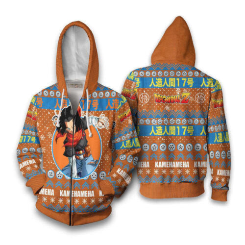 Get Festive with Android 17 Dragon Ball Z Ugly Christmas Sweater