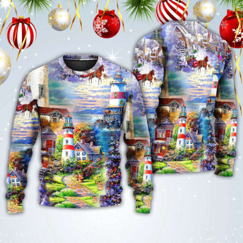 Lighthouse Christmas Santa Sweater – Ugly Christmas Sweaters for a Festive Look!