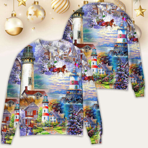 Lighthouse Christmas Santa Sweater – Ugly Christmas Sweaters for a Festive Look!