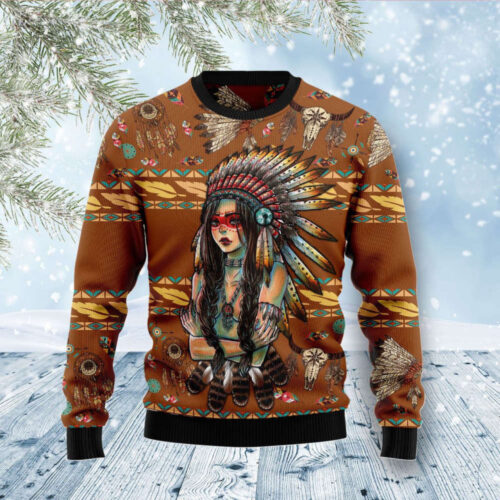 Stylish Native American 3D Christmas Sweater: Ugly Yet Festive!