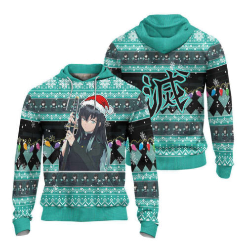 Muichiro Demon Slayer Ugly Christmas Sweater – Festive Anime-Inspired Apparel