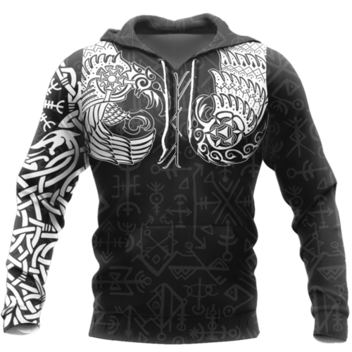Viking Thor Hammer – Raven All Over Print: Powerful Norse Symbol in Stunning Design