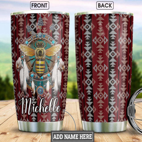 Custom Native American Stainless Steel Tumbler: Personalize Your Drinkware