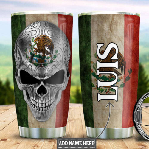 Custom Mexico Skull Stainless Steel Tumbler Personalized Durable & Stylish