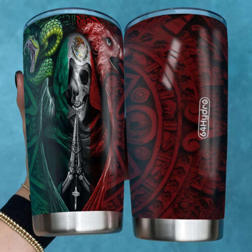 Authentic Mexican Skull Stainless Steel Tumbler – Vibrant & Durable Drinkware