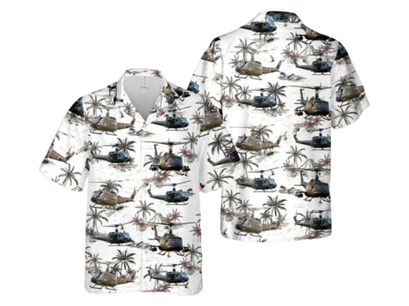 Authentic US Army Bell UH-1 Huey Hawaiian Shirt – Military Military Hawaiian Shirts