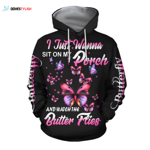 3D All Over Print Butterfly Art Hoodie – Stunning and Unique Design
