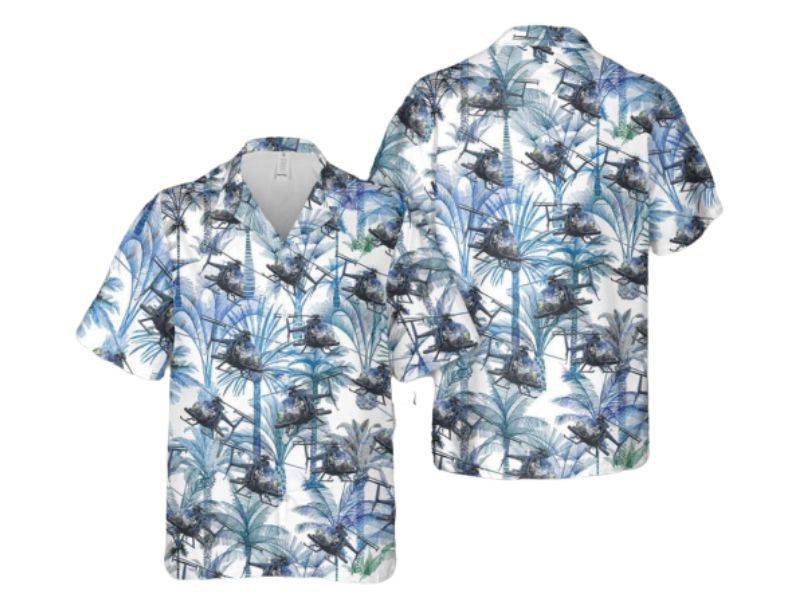 Stylish Army MD Helicopters MH-6 Little Bird Hawaiian Shirt: Uniquely Designed for Aviation Enthusiasts!