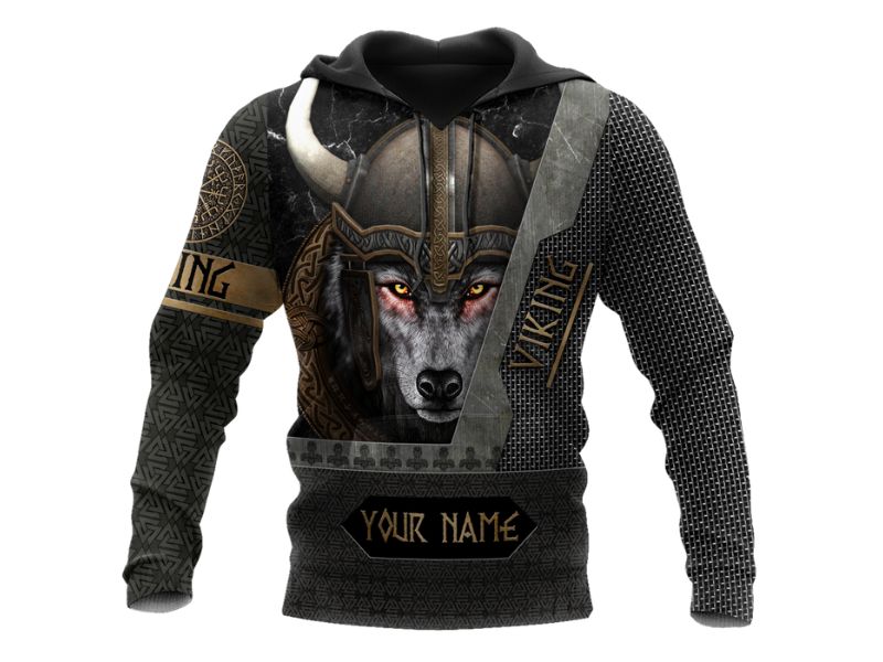 Personalized Viking Wolf 3D Shirt: Custom Name All Over Print for Unisex