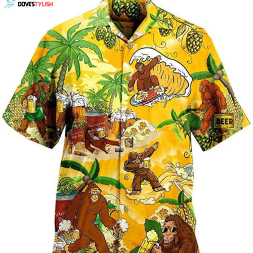 Bigfoot Beer Party Hawaiian Shirt: Fun & Stylish Apparel for Outdoor Celebrations