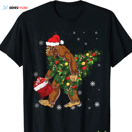 Bigfoot Christmas Pajama Shirt: Festive Sasquatch Believer Attire