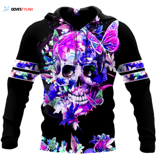 Bold and Stylish Butterfly Love Skull Red 3D All Over Printed for Men and Women