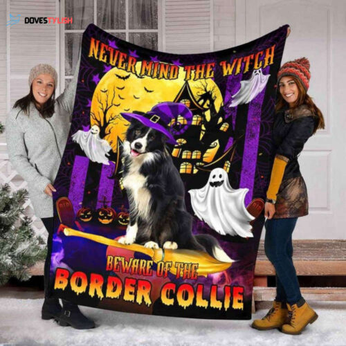 Border Collie Halloween Blanket: Beware! Perfect Gift for Dog Lovers