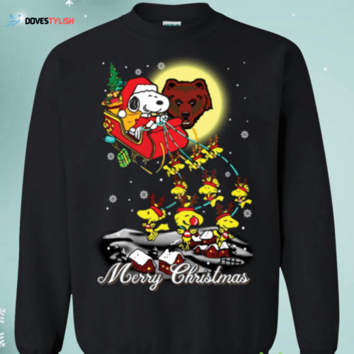 Montana State Bobcats Santa Claus & Snoopy Christmas Sweatshirt: Festive Sleigh Design