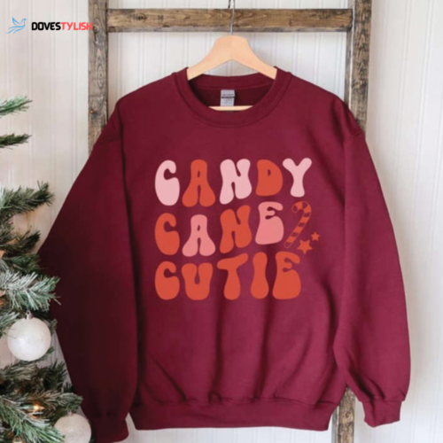 Candy Cane Cutie: Festive Christmas Sweatshirt for a Cute Holiday Look
