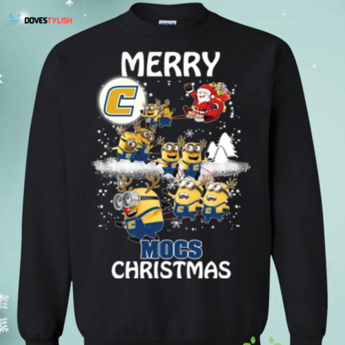 Davidson Wildcats Minion Santa Claus Christmas Sweatshirt – Festive Sleigh Design
