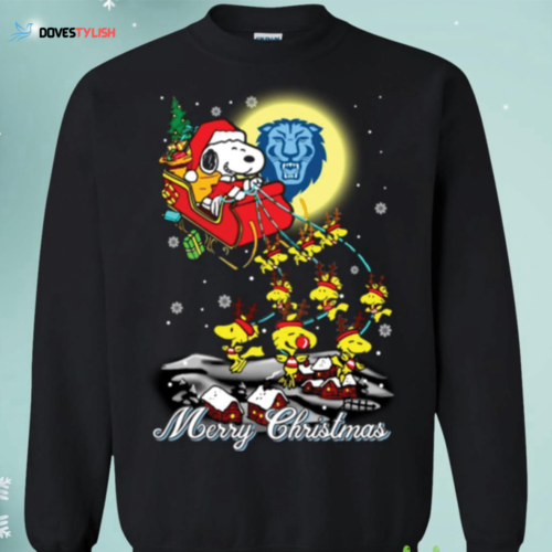 Columbia Lions Snoopy Santa Claus Christmas Sweatshirt: Festive Sleigh Design