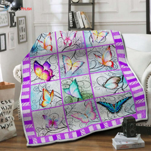 Cozy Butterfly Fleece Blanket: Warm and Stylish Bedding for Ultimate Comfort