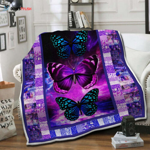 Heavenly Floral A Letter: Love-Filled Butterfly Memorial Blanket – Cozy Gift for Family & Friends