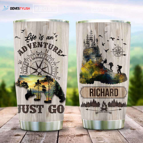 Custom Bear Hiking Tumbler Stainless Steel Personalized Cup