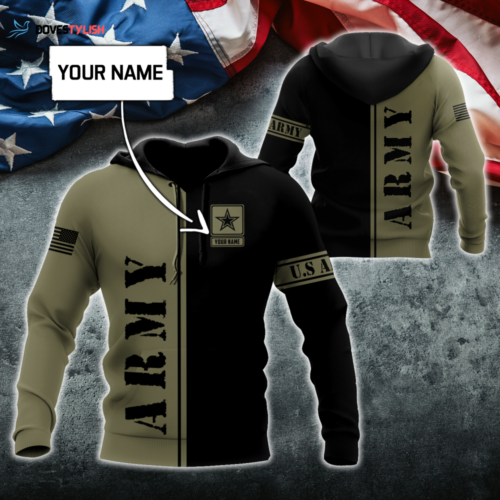 Custom name US Army Veteran Basic 3d printed shirts Proud Military