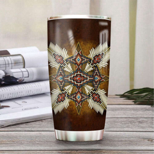 Custom Native American Owl Stainless Steel Tumbler – Personalized Gift
