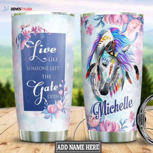 Authentic Native American Horse Stainless Steel Tumbler: Durable & Stylish Drinkware