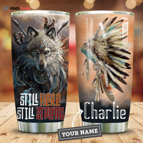 Custom Native Wolf Stainless Steel Tumbler: Strong & Durable