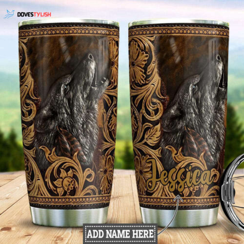 Customized Native Wolf Girl Stainless Steel Tumbler: Personalized & Durable