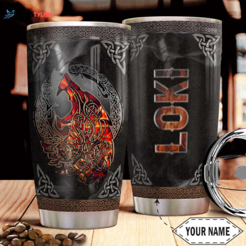 Custom Wolf Viking Stainless Steel Tumbler – Personalized and Durable