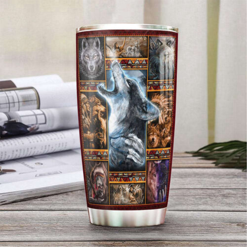 Customized Stainless Steel Tumbler – Native Wolf Design Shop Now!