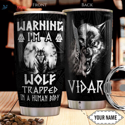 Customized Native Wolf Girl Stainless Steel Tumbler: Personalized & Durable