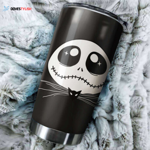 Spooky and Stylish: Fire Jack Skellington Tumbler – Perfect Nightmare Before