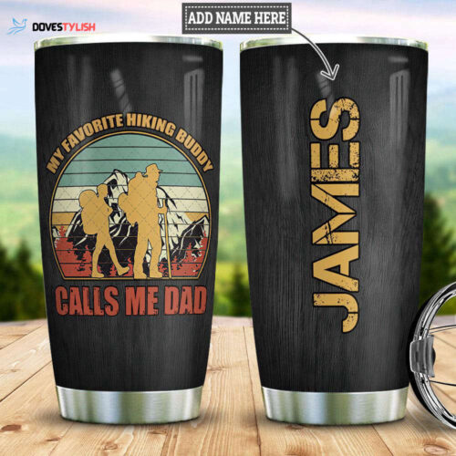 Dad Hiking Buddies: Personalized Stainless Steel Tumbler – Customizable Outdoor Gear