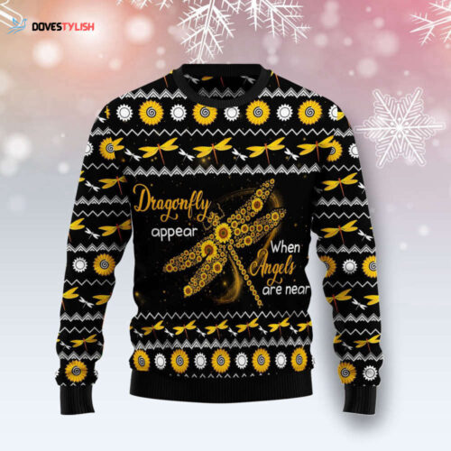 Dragonfly Sunflower Ugly Christmas Sweater – Festive and Unique Holiday Apparel
