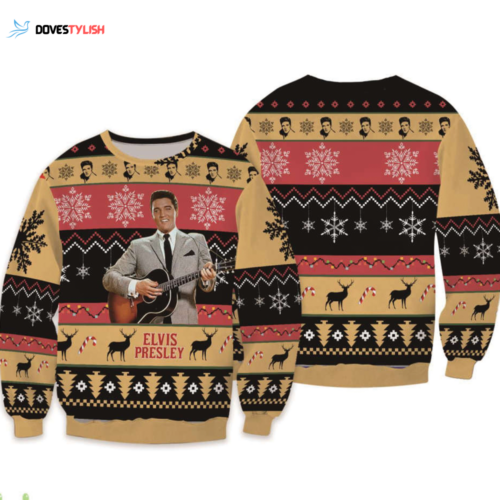 Elvis Presley 3D Christmas Knitting Pattern Sweatshirt – Festive Holiday Style