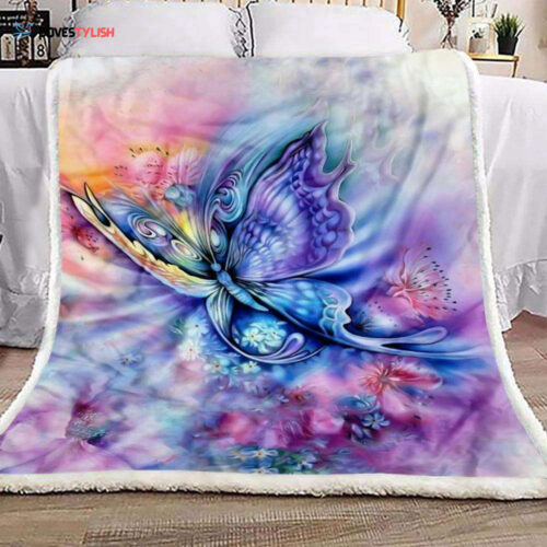 Enchanting Fantasy Butterfly Fleece Quilt Blanket – Cozy & Vibrant Designs: Perfect for Dreamy Comfort