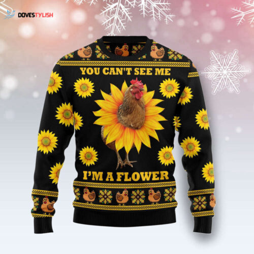 Festive Chicken Flower Ugly Christmas Sweater – Unique Holiday Apparel